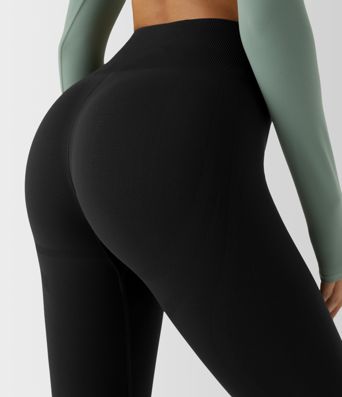 OneForm Seamless Flow Mid Rise Tummy Control Butt Lifting Yoga Leggings