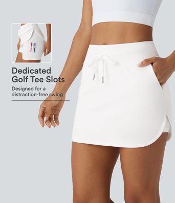 SoftlyZero™ QuickDry Hohe Taille Kordelzug Tasche 2-in-1 Gebogener Saum Mini Golf Rock-Golf Tee Tasche