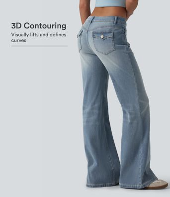 Halara Flex™ Low Rise Flare Casual Jeans with Pockets