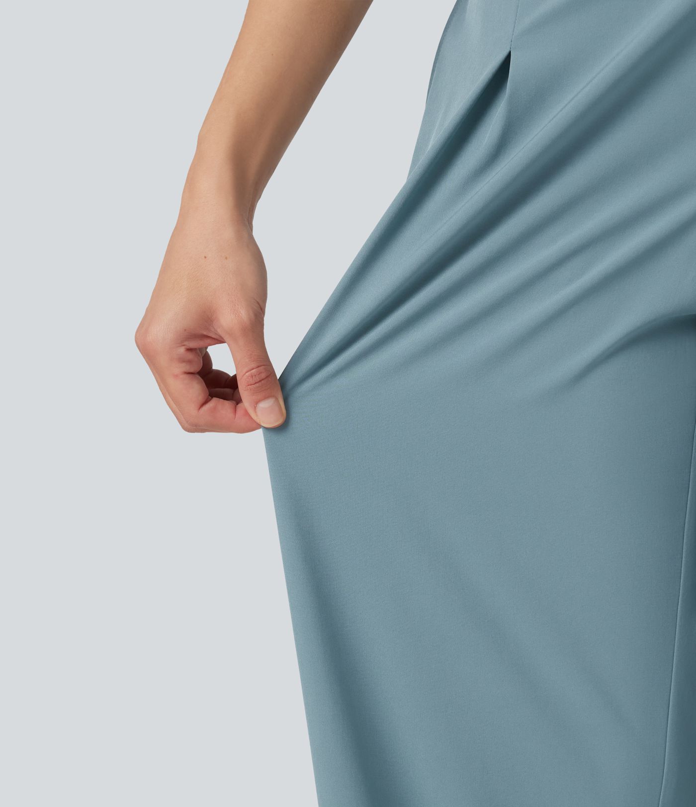 Breezeful™ Asymmetric Mid Rise Barrel Leg Quick Dry Work Pants with Pockets