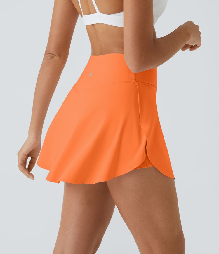 Softlyzero™ Airy Crossover Side Pocket 2-in-1  Tennis Skirt-Lucid-Longer Length-UPF50+