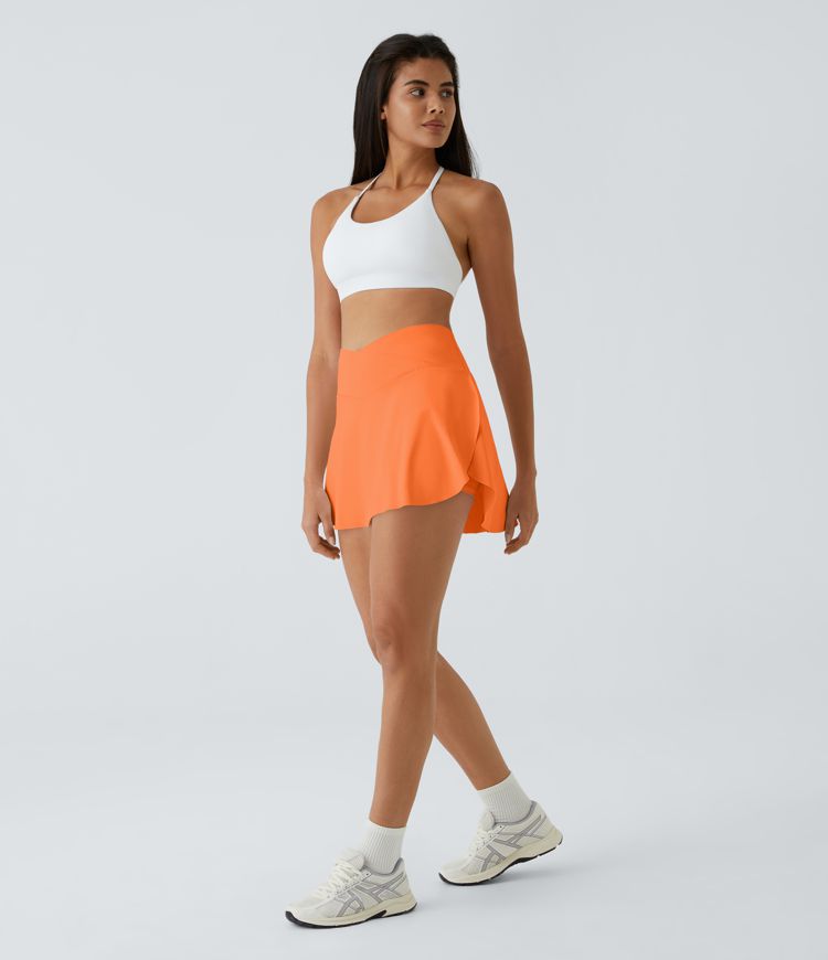 Softlyzero™ Airy Crossover Side Pocket 2-in-1  Tennis Skirt-Lucid-Longer Length-UPF50+