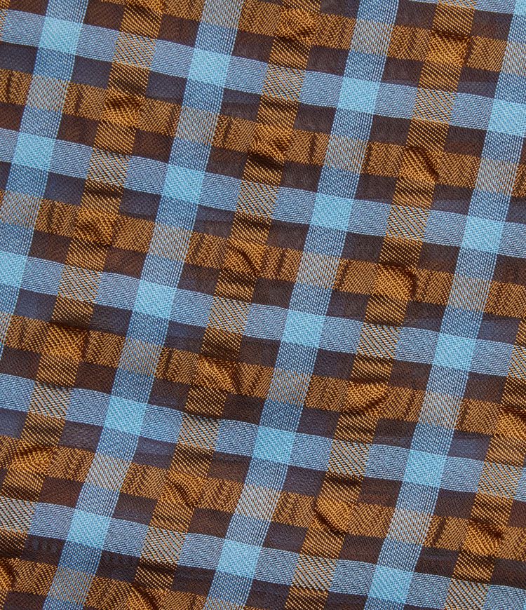 Round Neck Long Sleeve Tie Plaid Loose Fit Casual Top