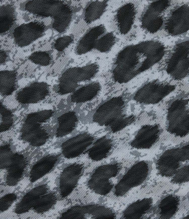 High Waisted Drawstring Baggy Leopard Print Sheer Mesh Casual Pants with Pockets