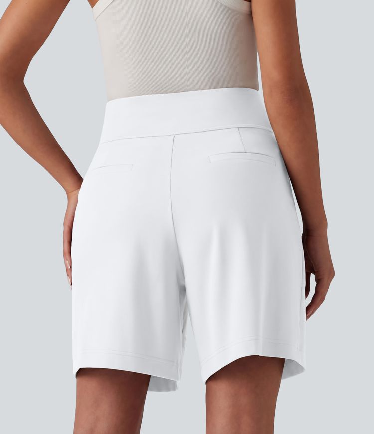 DayStretch High Waisted Work Baggy Shorts 7'' with Pockets