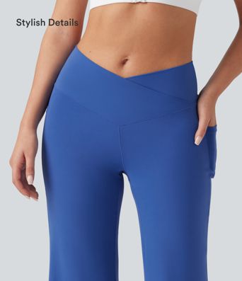SoftlyZero™ Crossover High Waisted Dance Balloon Joggers with Pockets-UPF50+