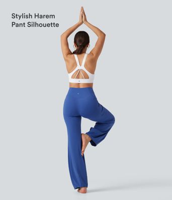 SoftlyZero™ Crossover High Waisted Dance Balloon Joggers with Pockets-UPF50+