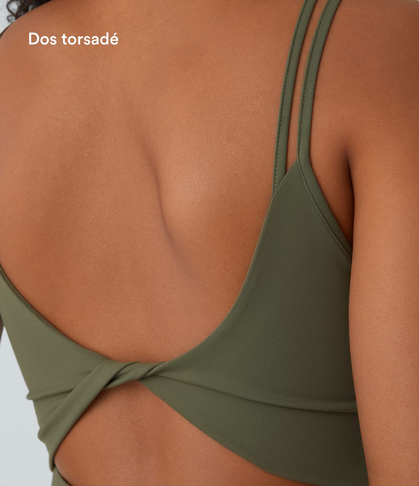 Robe de sport danse 2-pièces SoftlyZero™ Plush double bretelles caraco avec poche A-D