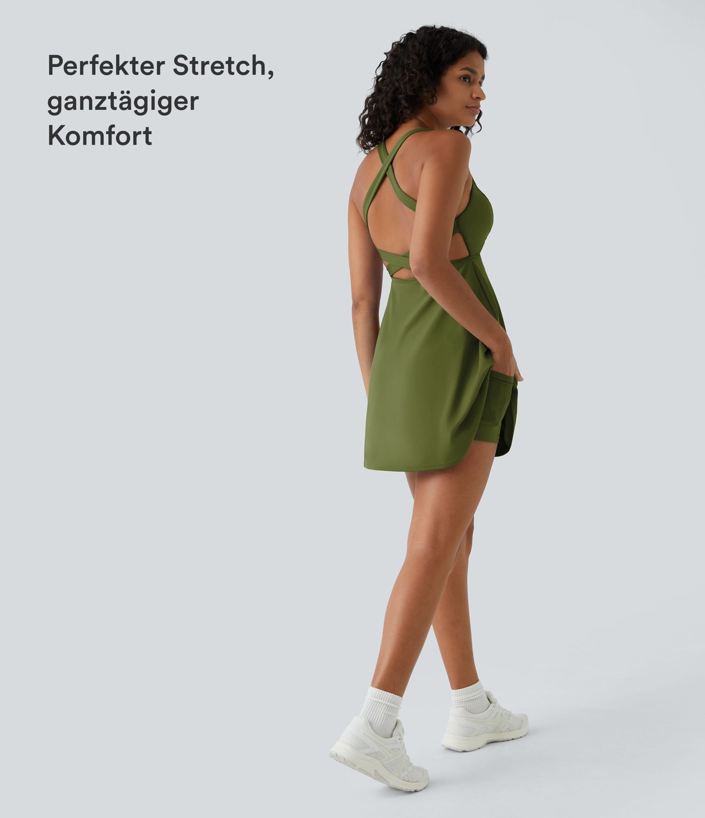 Rückenfreies, schlichtes, ausgestelltes, zweiteiliges Barre-Balletttanzkleid mit Schnürung-Venus