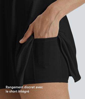 Softlyzero™ Plush Robe Sport Danse Dos Nu Croisé 2 Pièces avec Poche - UPF50+