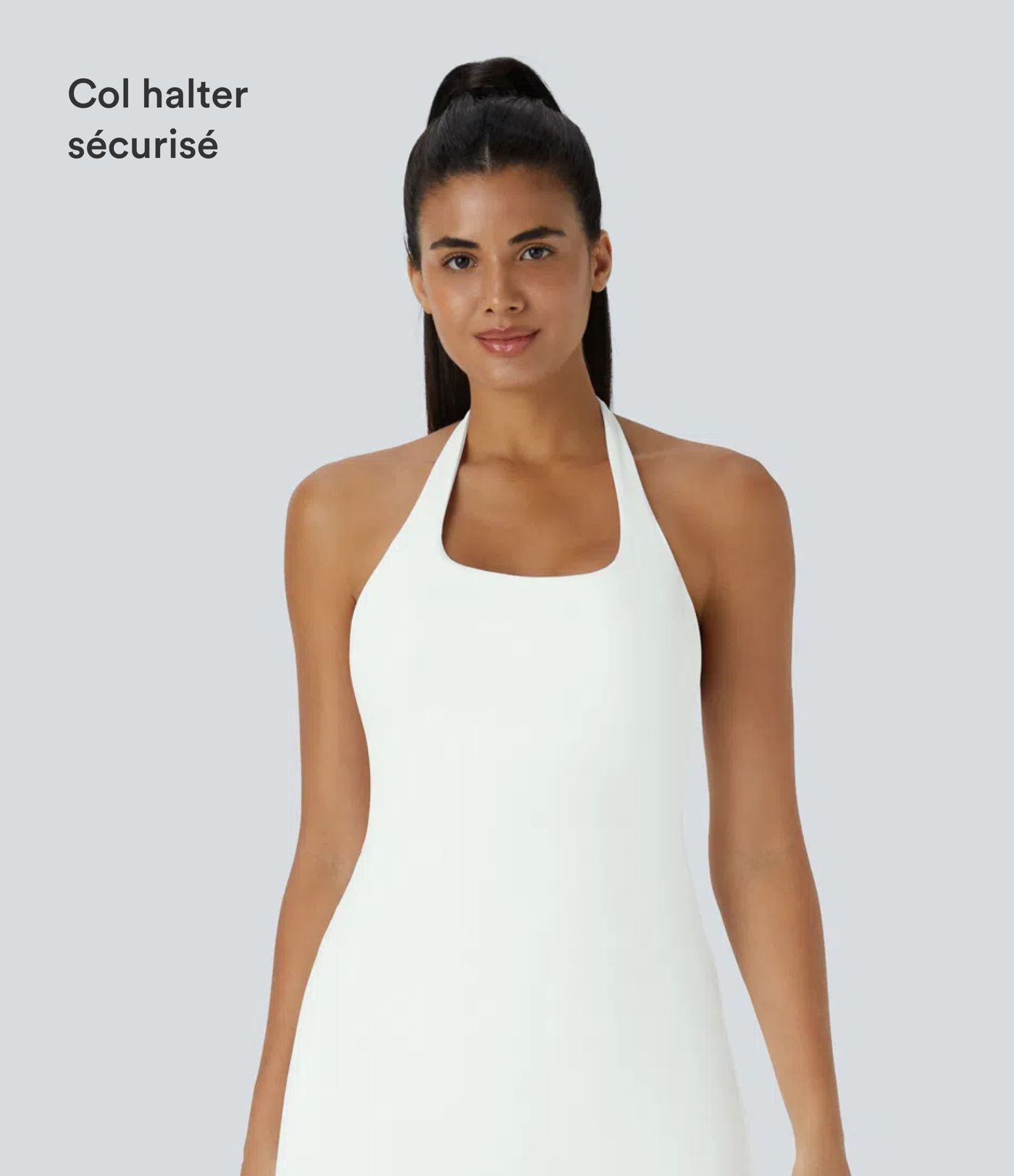 Softlyzero™ Plush Robe Sport Mini 2-en-1 à Poches Dos Nu et Col Halter