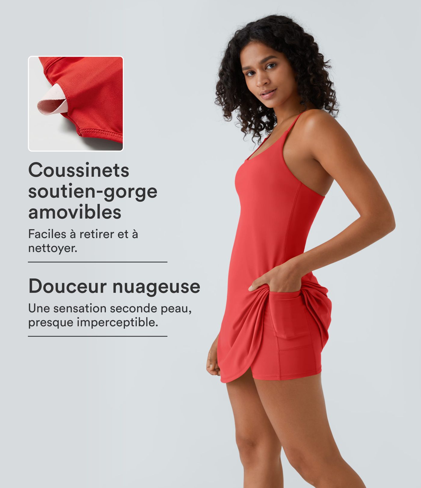 Softlyzero™ Airy Robe Mini d'Activité à Dos Nu avec Découpes 2-en-1 avec Poches et Toucher Frais - UPF50+ Softlyzero™ Airy Robe Mini d'Activité à Dos Nu avec Découpes 2-en-1 avec Poches et Toucher Frais - UPF50+