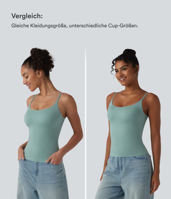 Lässiges Tanktop mit Rundhalsausschnitt und integriertem BH - B-E Cups