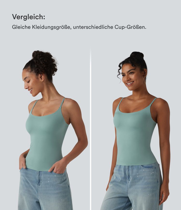 Lässiges Tanktop mit Rundhalsausschnitt und integriertem BH - B-E Cups