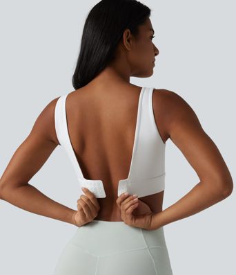 Halara Ultrasculpt™ Medium Support Backless Adjustable Buckle Built-in Bra Training Sports Bra
