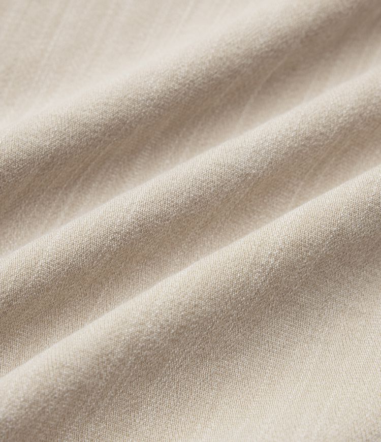 Asymmetric Mid Rise Work Linen-Feel Bermuda Shorts 10'' with Pockets