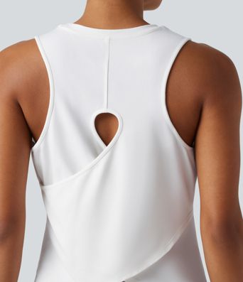 Débardeur de yoga chiné à ourlet croisé avec découpe