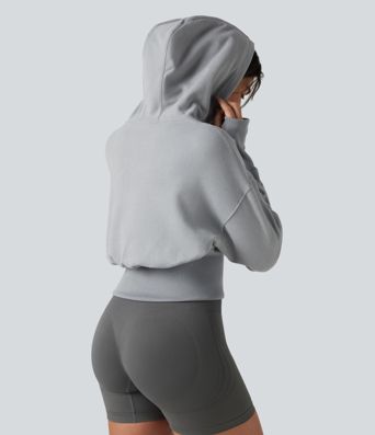 Hooded Raglan Long Sleeve Thumb Hole Casual Sweatshirt