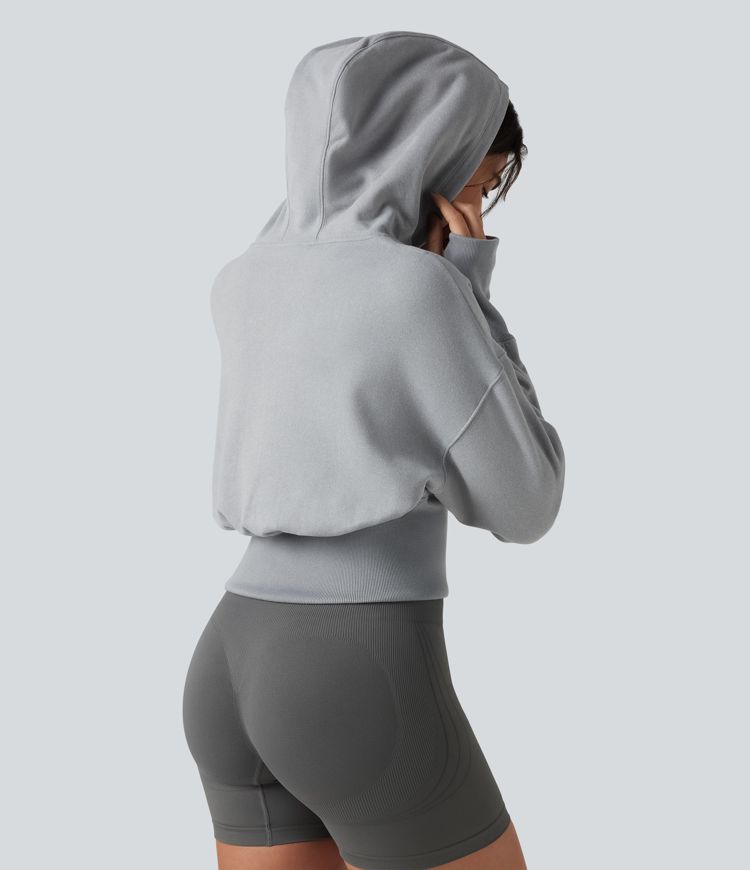 Hooded Raglan Long Sleeve Thumb Hole Casual Sweatshirt