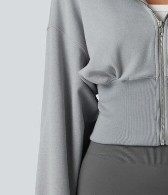 Hooded Raglan Long Sleeve Thumb Hole Casual Sweatshirt