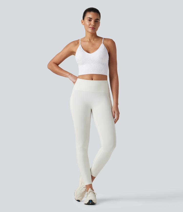 Débardeur de yoga court OneForm Seamless Flow à motif jacquard avec soutien-gorge intégré