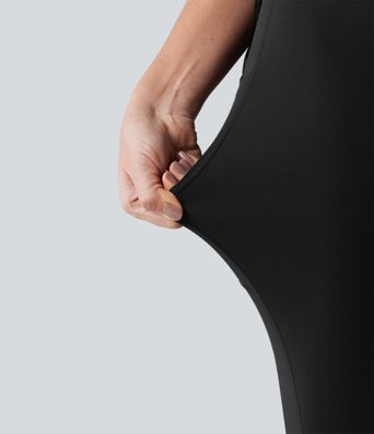 SoftlyZero™ Airy Cool Touch High Waisted Contrast Mesh 2-in-1 Yoga Skirt Leggings with Pockets-UPF50+