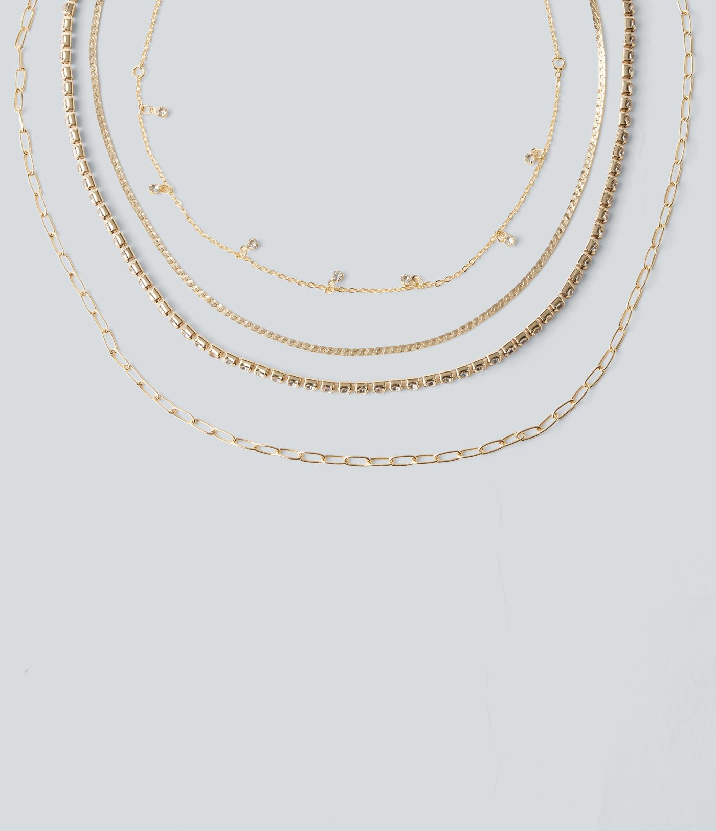 Rhinestones Chain Necklace Set