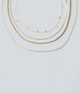Rhinestones Chain Necklace Set