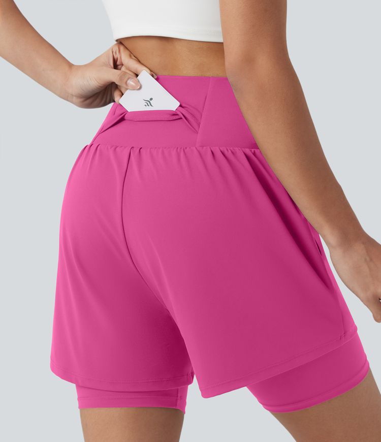 SoftlyZero™ Airy Super High Waisted 2-in-1 Cool Touch Yoga Shorts 7'' with Pockets
