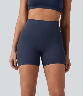 Halara Ultrasculpt™ - Geraffte Yoga-Biker-Shorts mit hohem Bund und Booty-Scrunch - 12,7 cm