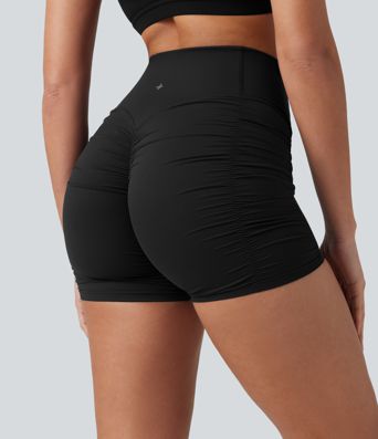 Halara Ultrasculpt™ - Geraffte Yoga-Biker-Shorts mit hohem Bund und Booty-Scrunch - 12,7 cm Halara Ultrasculpt™ - Geraffte Yoga-Biker-Shorts mit hohem Bund und Booty-Scrunch - 12,7 cm