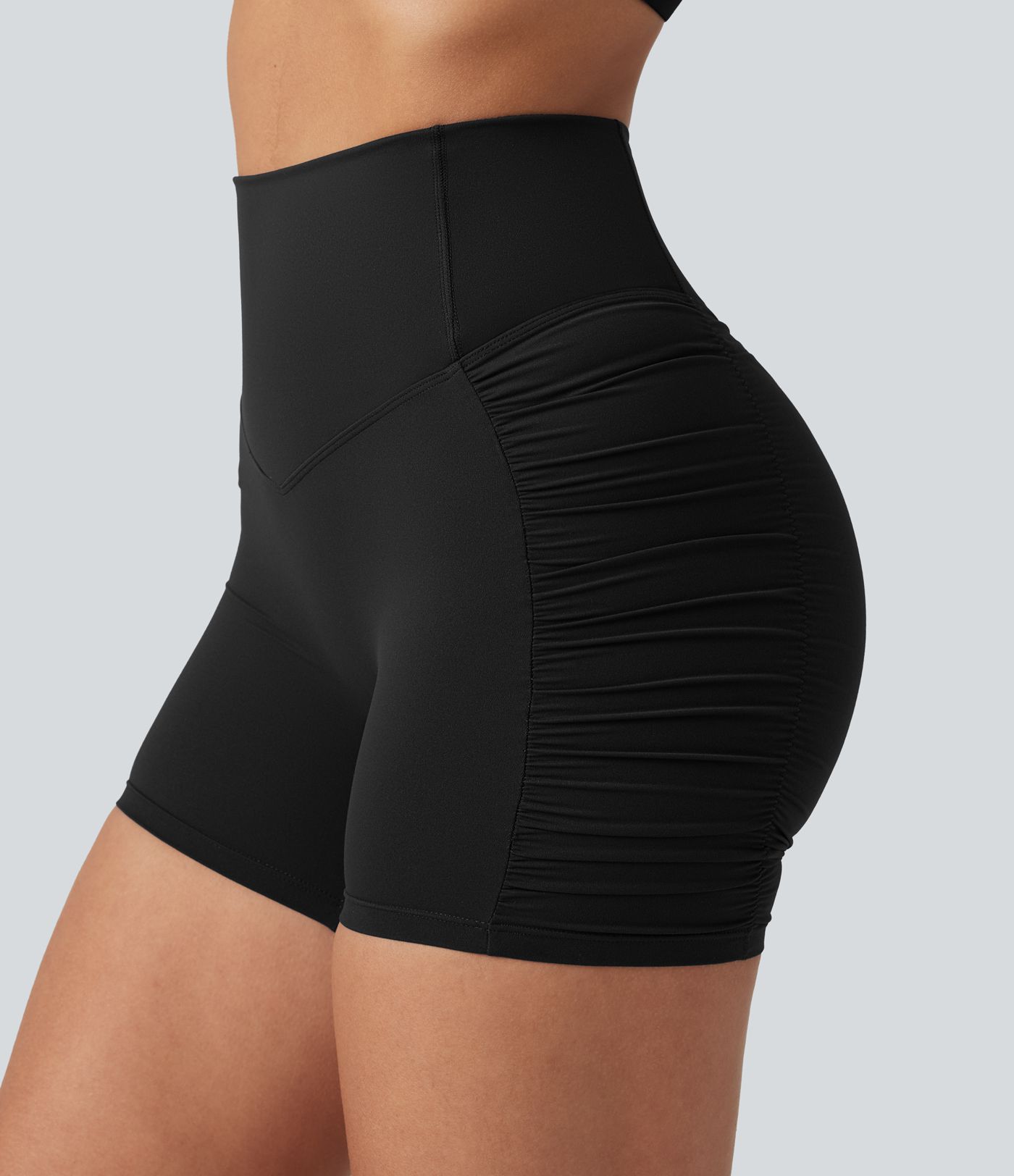 Halara Ultrasculpt™ - Geraffte Yoga-Biker-Shorts mit hohem Bund und Booty-Scrunch - 12,7 cm Halara Ultrasculpt™ - Geraffte Yoga-Biker-Shorts mit hohem Bund und Booty-Scrunch - 12,7 cm