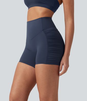 Halara Ultrasculpt™ - Geraffte Yoga-Biker-Shorts mit hohem Bund und Booty-Scrunch - 12,7 cm