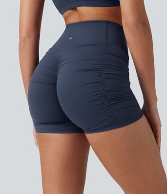 Halara Ultrasculpt™ - Geraffte Yoga-Biker-Shorts mit hohem Bund und Booty-Scrunch - 12,7 cm