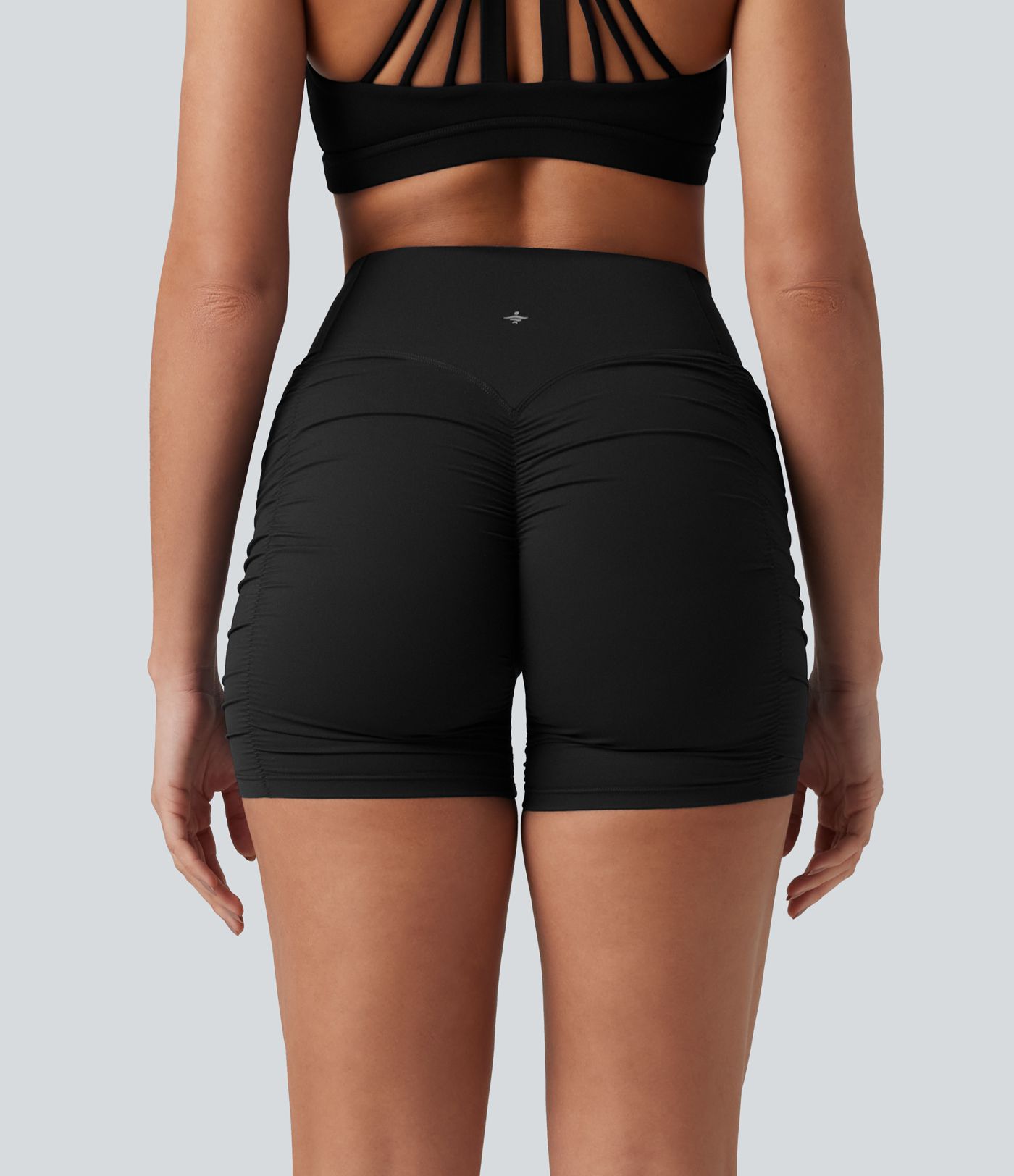Halara Ultrasculpt™ - Geraffte Yoga-Biker-Shorts mit hohem Bund und Booty-Scrunch - 12,7 cm Halara Ultrasculpt™ - Geraffte Yoga-Biker-Shorts mit hohem Bund und Booty-Scrunch - 12,7 cm