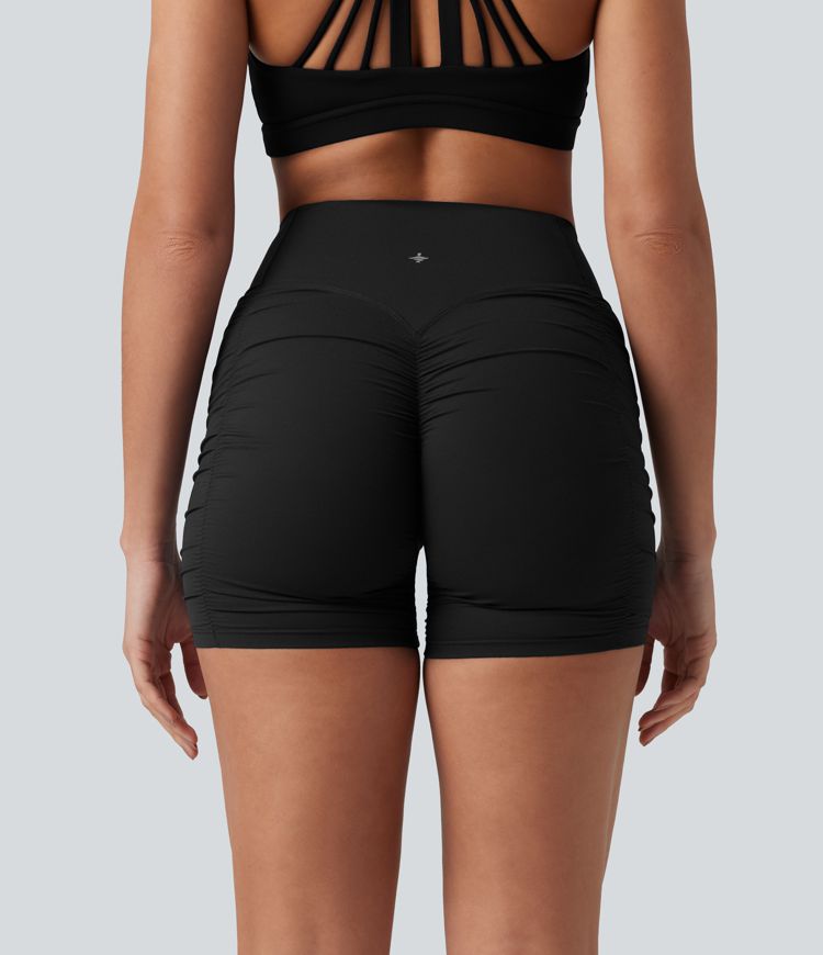 Halara Ultrasculpt™ - Geraffte Yoga-Biker-Shorts mit hohem Bund und Booty-Scrunch - 12,7 cm Halara Ultrasculpt™ - Geraffte Yoga-Biker-Shorts mit hohem Bund und Booty-Scrunch - 12,7 cm