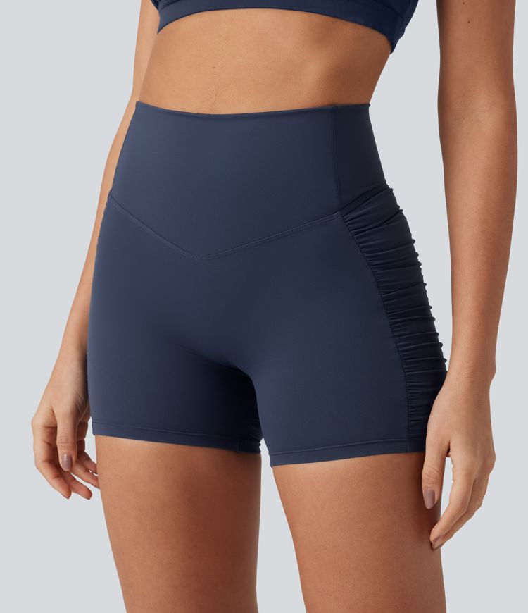 Halara Ultrasculpt™ - Geraffte Yoga-Biker-Shorts mit hohem Bund und Booty-Scrunch - 12,7 cm