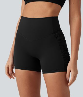 Halara Ultrasculpt™ - Geraffte Yoga-Biker-Shorts mit hohem Bund und Booty-Scrunch - 12,7 cm Halara Ultrasculpt™ - Geraffte Yoga-Biker-Shorts mit hohem Bund und Booty-Scrunch - 12,7 cm