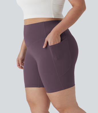 Halara UltraSculpt™ High Waisted Tummy Control Shaping Training Plus Size Biker Shorts 7'' with Pocket Halara UltraSculpt™ High Waisted Tummy Control Shaping Training Plus Size Biker Shorts 7'' with Pocket