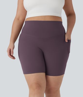 Halara UltraSculpt™ High Waisted Tummy Control Shaping Training Plus Size Biker Shorts 7'' with Pocket Halara UltraSculpt™ High Waisted Tummy Control Shaping Training Plus Size Biker Shorts 7'' with Pocket