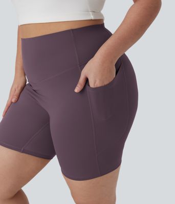 Halara UltraSculpt™ High Waisted Tummy Control Shaping Training Plus Size Biker Shorts 7'' with Pocket Halara UltraSculpt™ High Waisted Tummy Control Shaping Training Plus Size Biker Shorts 7'' with Pocket