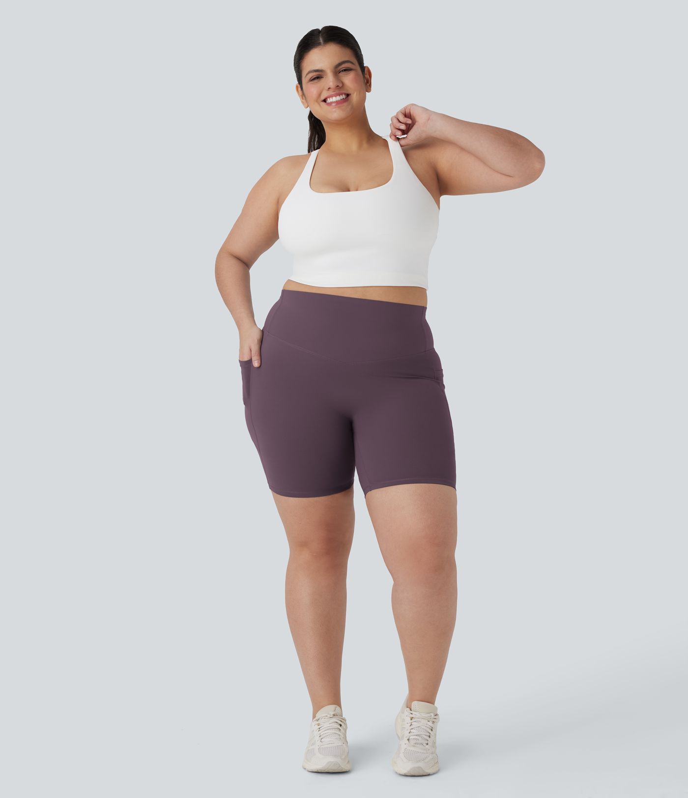 Halara UltraSculpt™ High Waisted Tummy Control Shaping Training Plus Size Biker Shorts 7'' with Pocket Halara UltraSculpt™ High Waisted Tummy Control Shaping Training Plus Size Biker Shorts 7'' with Pocket