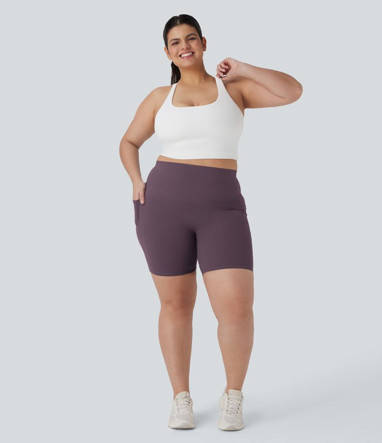Halara UltraSculpt™ High Waisted Tummy Control Shaping Training Plus Size Biker Shorts 7'' with Pocket Halara UltraSculpt™ High Waisted Tummy Control Shaping Training Plus Size Biker Shorts 7'' with Pocket