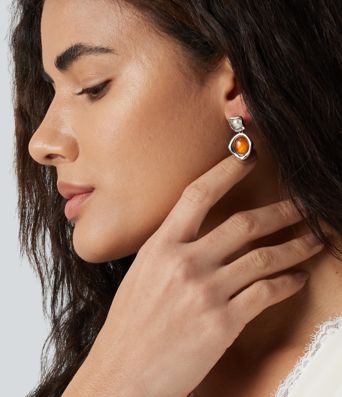 Alloy & Acrylic Pearl Electroplated Earrings