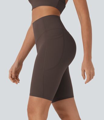 Halara UltraSculpt™ High Waisted Tummy Control Pocket Shaping Training Biker Shorts 9''
