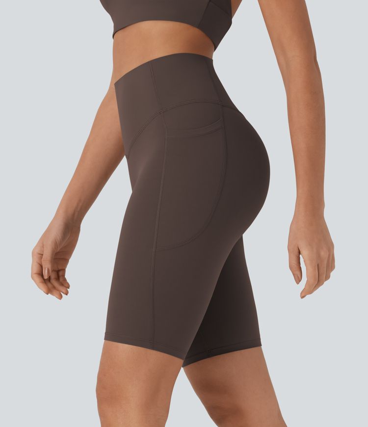 Halara UltraSculpt™ High Waisted Tummy Control Pocket Shaping Training Biker Shorts 9''