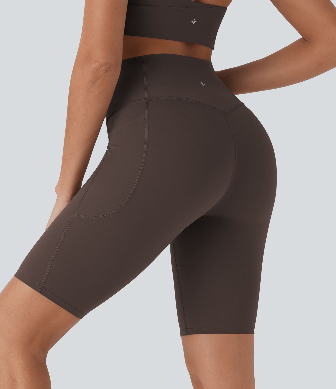Halara UltraSculpt™ High Waisted Tummy Control Pocket Shaping Training Biker Shorts 9''