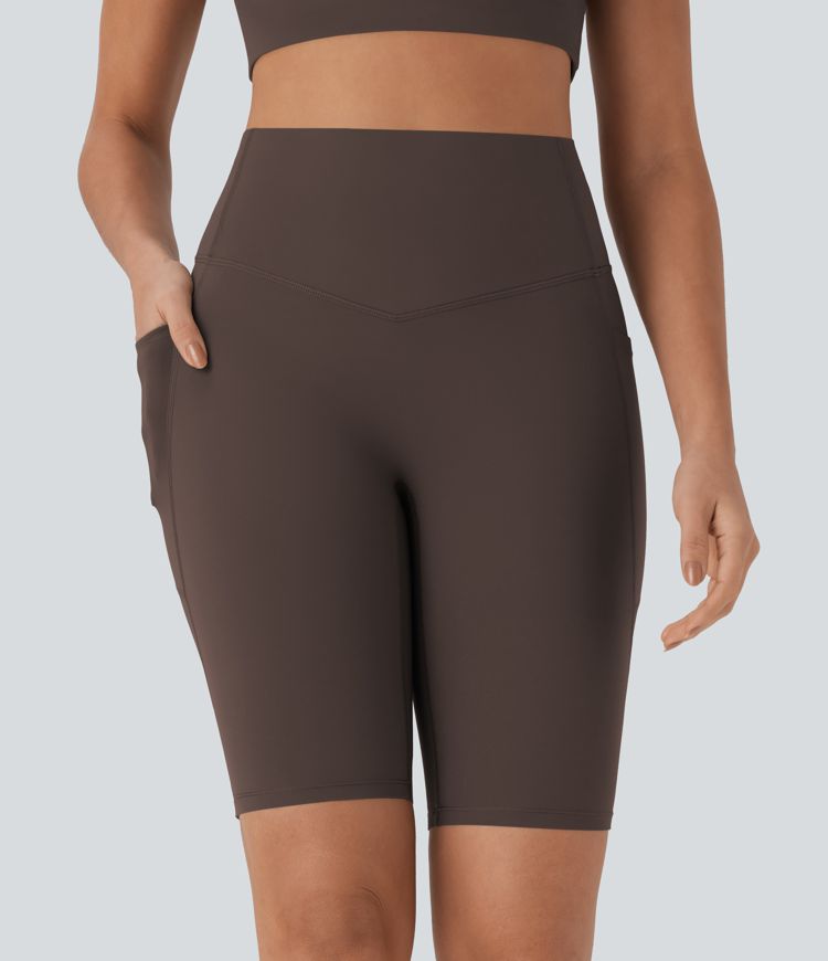 Halara UltraSculpt™ High Waisted Tummy Control Pocket Shaping Training Biker Shorts 9''