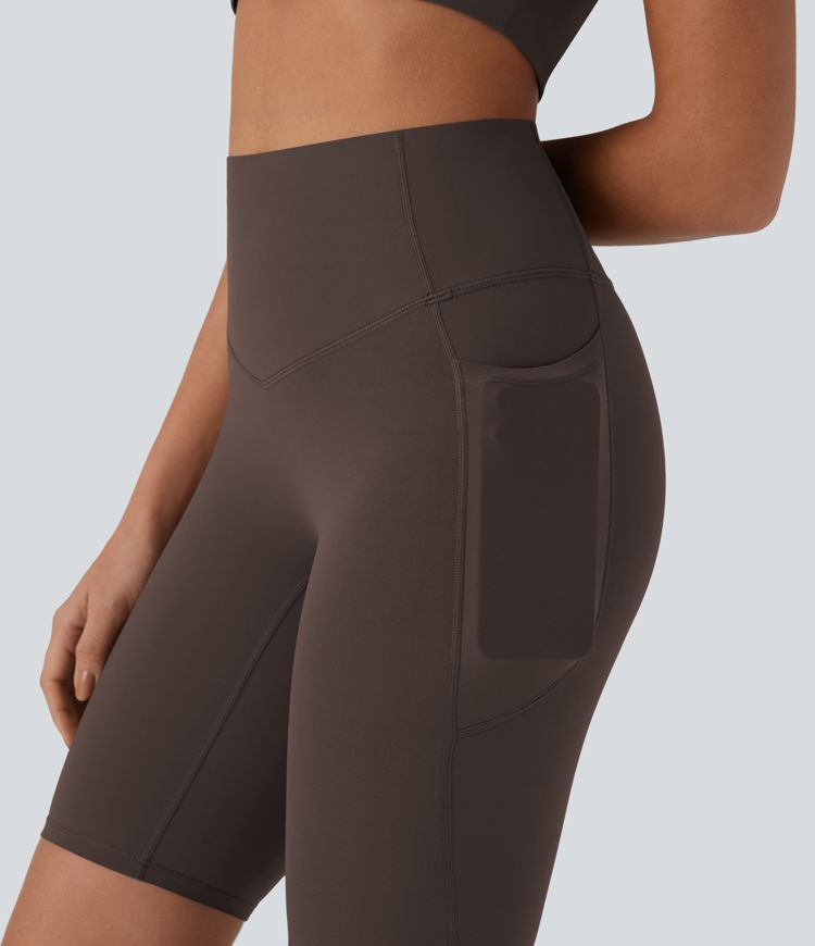 Halara UltraSculpt™ High Waisted Tummy Control Pocket Shaping Training Biker Shorts 9''