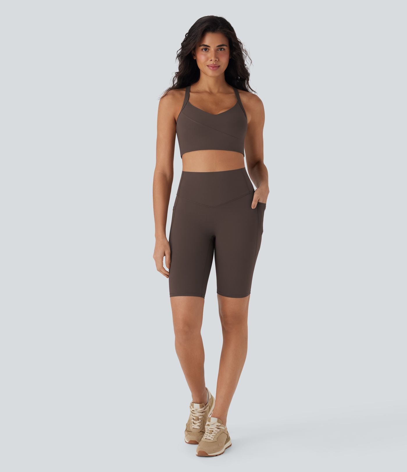 Halara UltraSculpt™ High Waisted Tummy Control Pocket Shaping Training Biker Shorts 9''